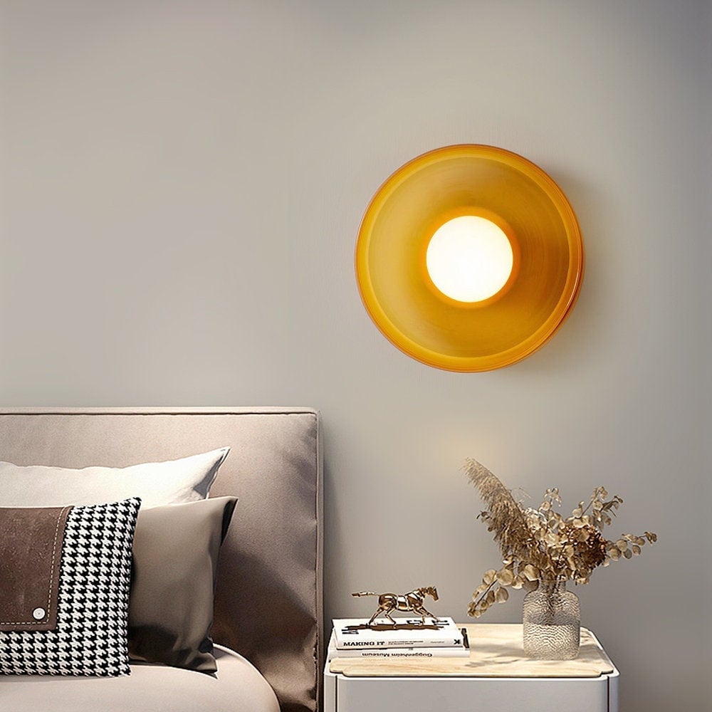 Colorful Glass Ceiling Light | Led Round Ceiling Light